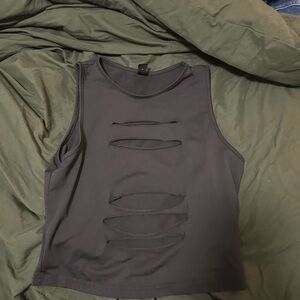 SHEIN Black Cutout Tank Top